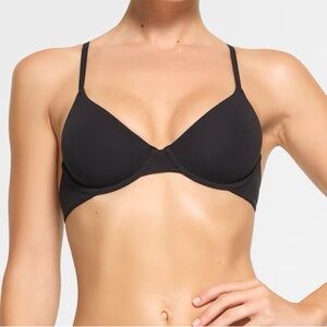 NWT SKIMS Cotton Jersey T-shirt Bra in Soot